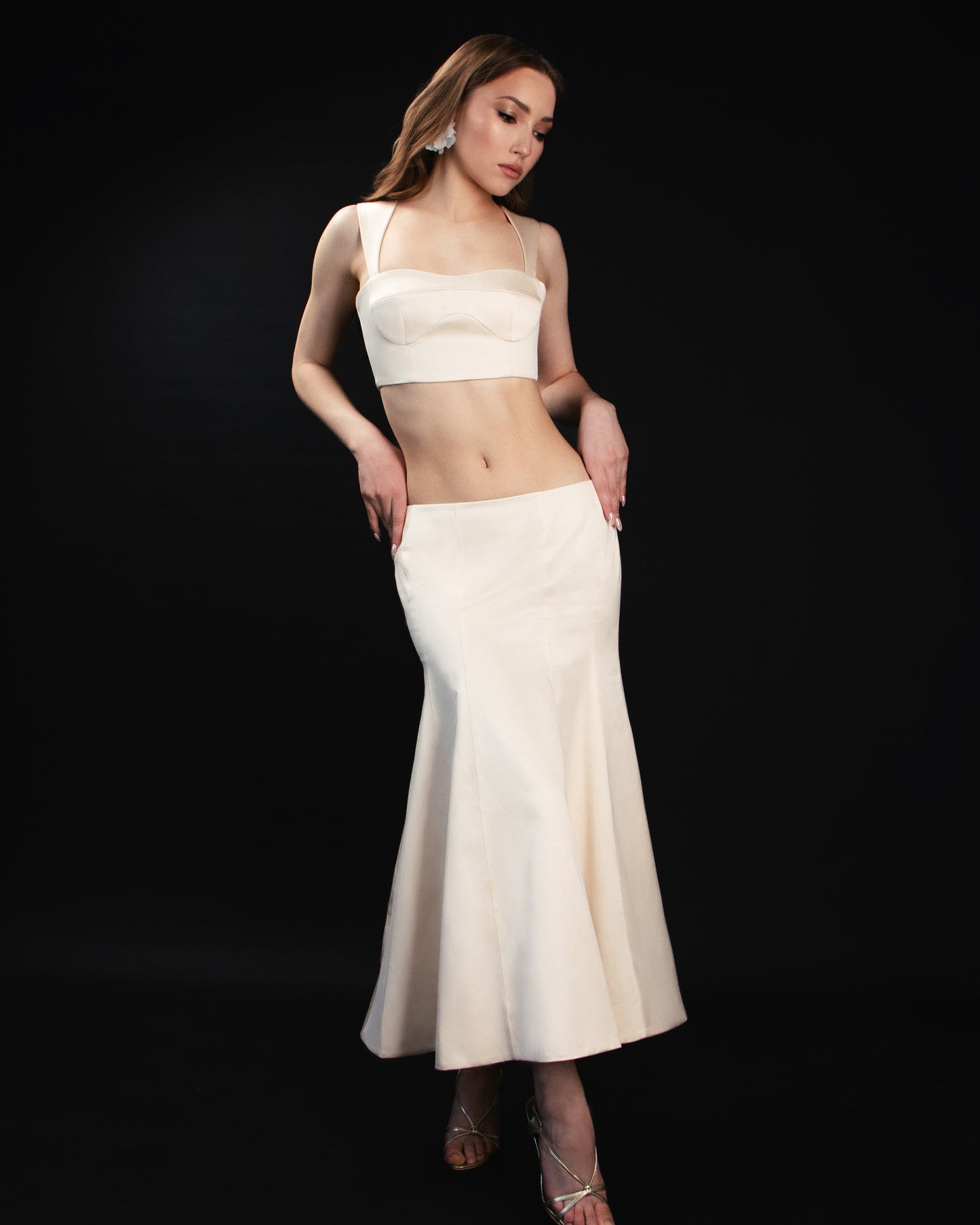 MEREDITH - low rise maxi skirt